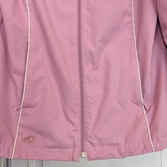 ]Alpine Tek Full Zip Retro Pastel Pink Windbreaker Jacket Women's Size S - Picture 13 of 16